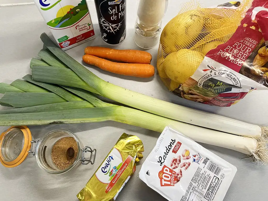 Bacon and vegetable hash ingredients