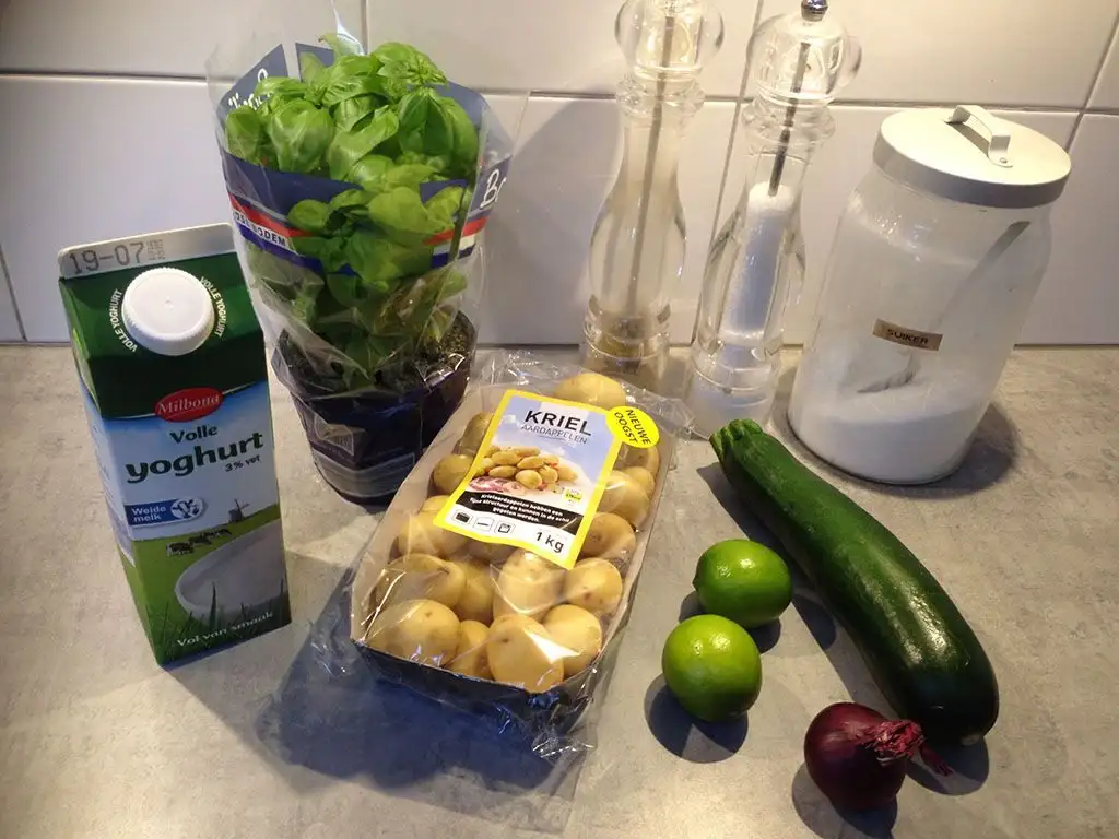 Refreshing potato salad ingredients