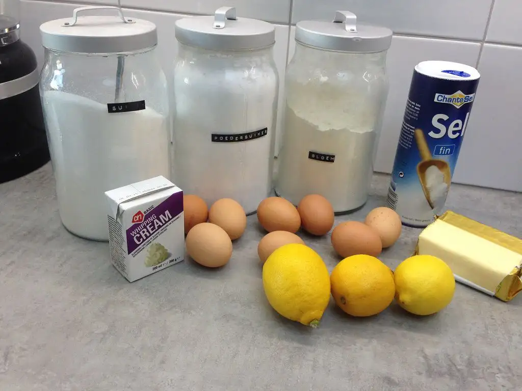 French lemon tart (tarte au citron) ingredients