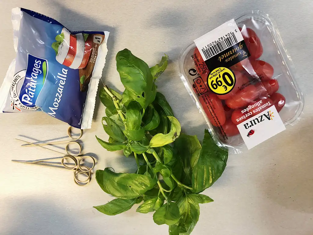 Caprese skewers ingredients