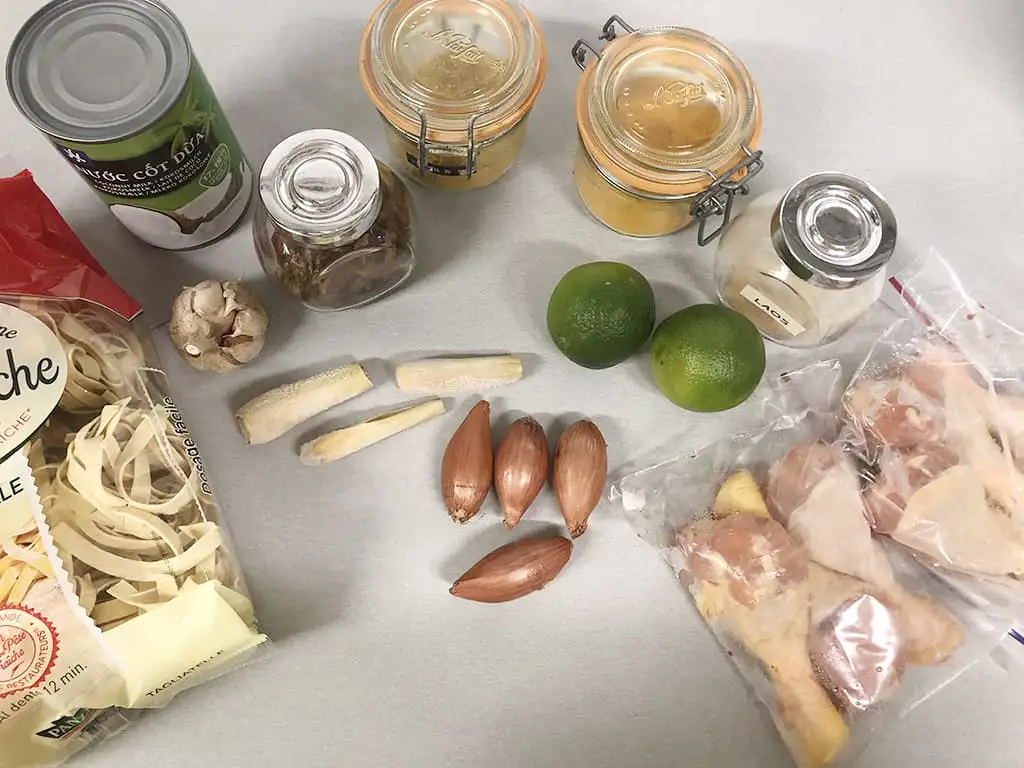 Chiang Mai curry noodle soup ingredients