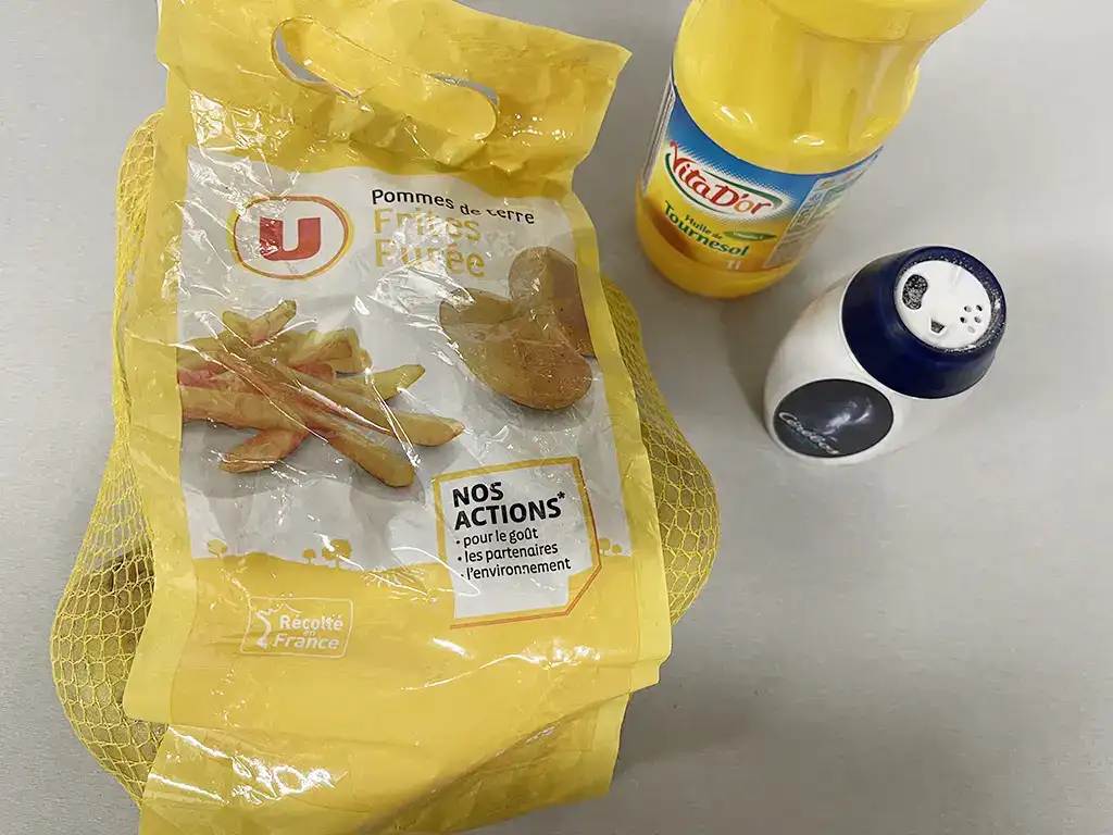 Homemade chips (fries) ingredients