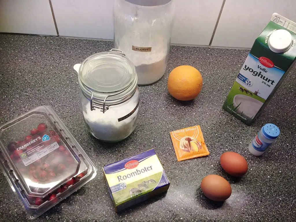 Cranberry and grapefruit scones ingredients