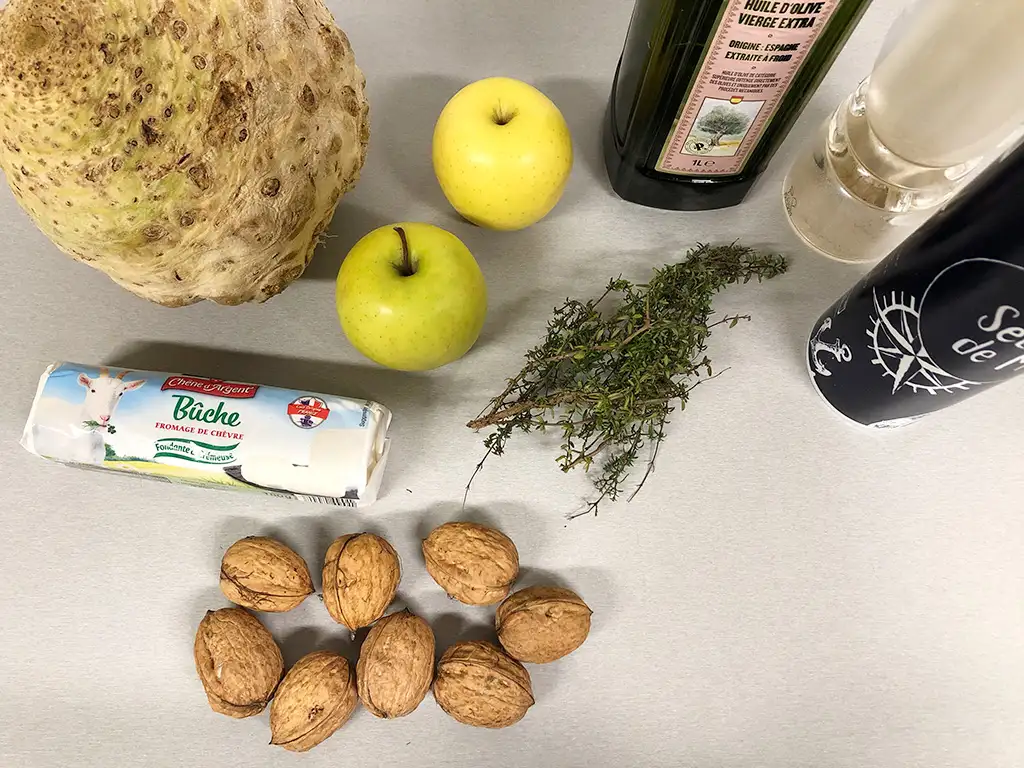Celery root and goat cheese appetizer ingredients