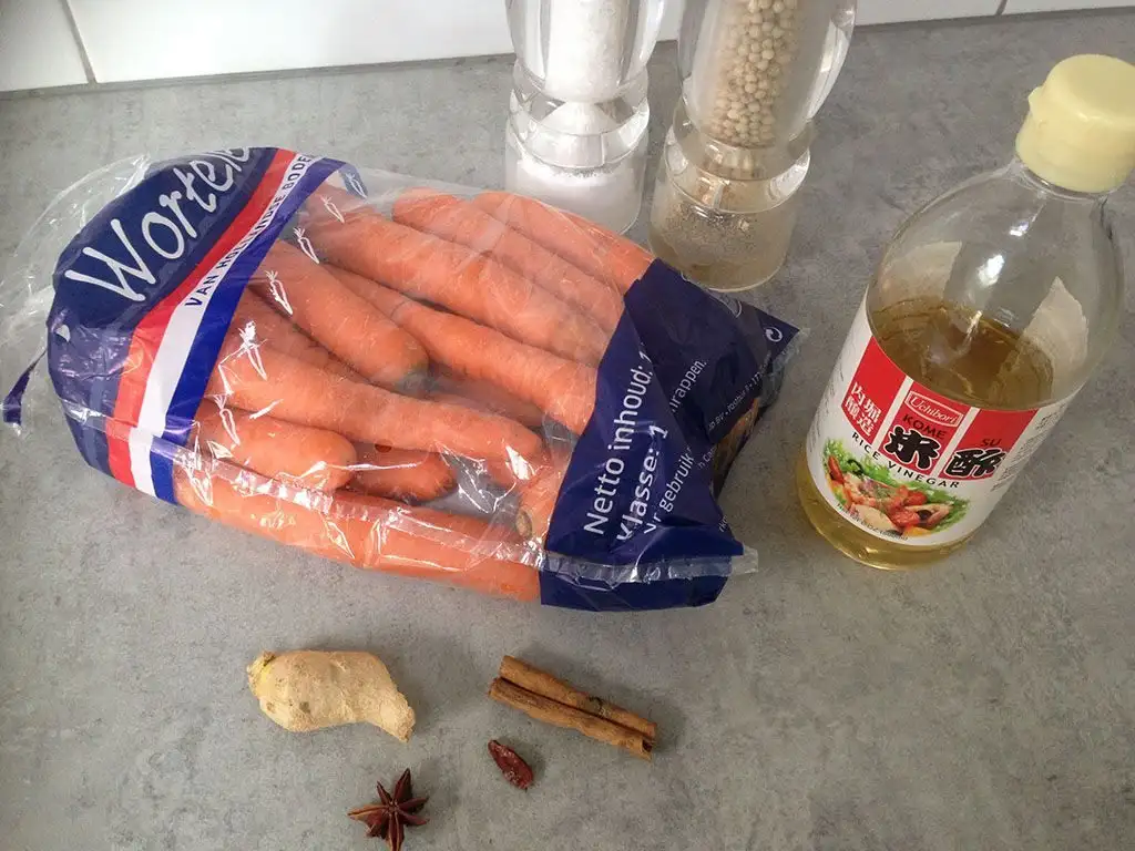 Carrot chutney ingredients