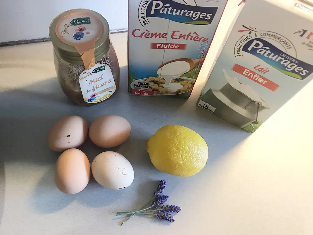 Lavender honey ice cream ingredients