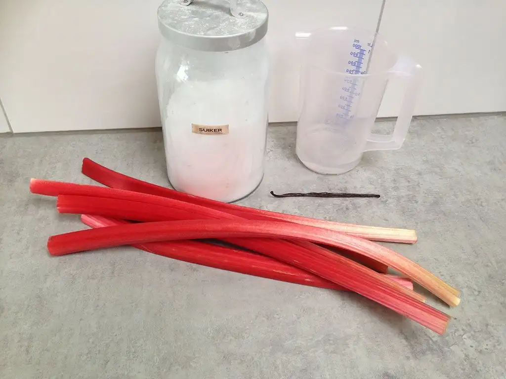 Rhubarb compote ingredients