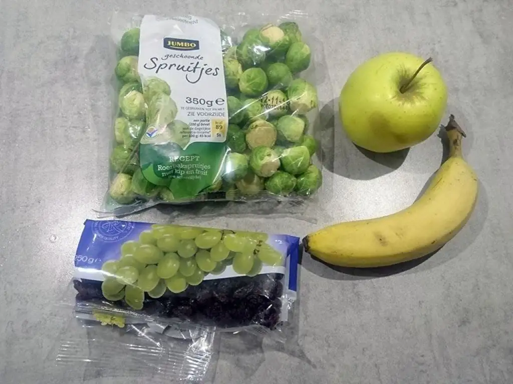 Brussels sprouts with apple and banana ingredients