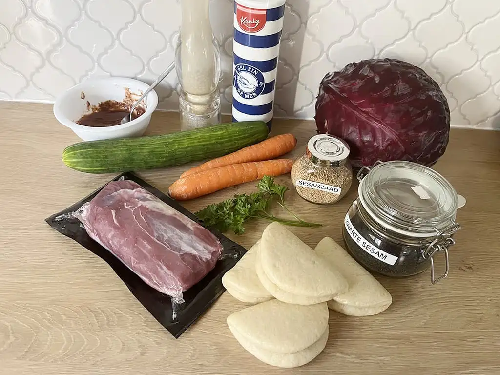 Duck bao buns ingredients