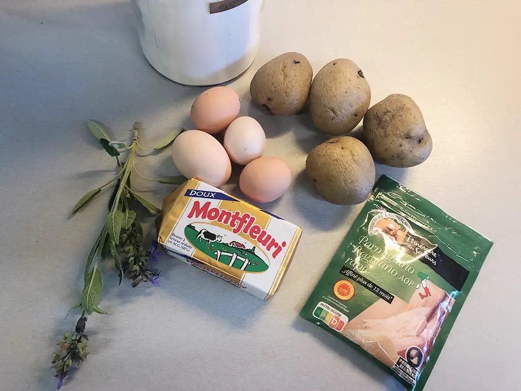Gnocchi with sage butter ingredients