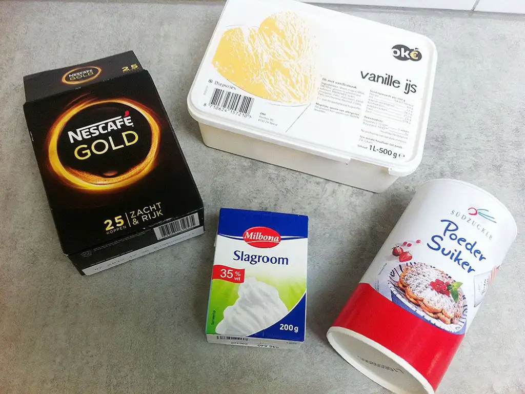 Vanilla ice cream hot coffee ingredients