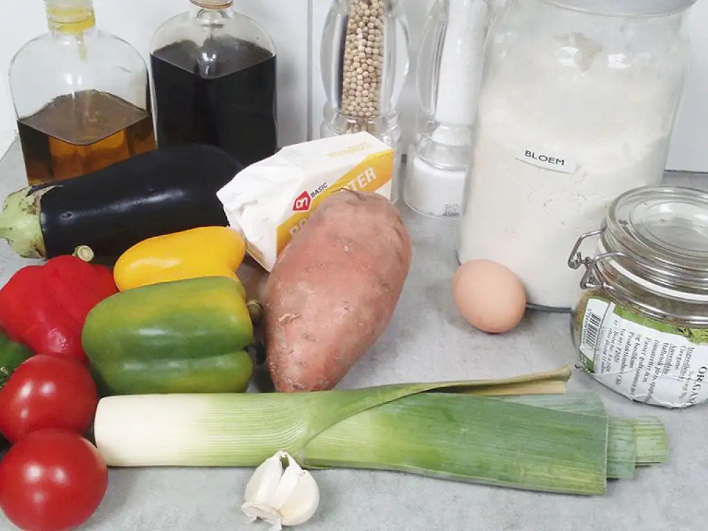 Vegetarian quiche ingredients
