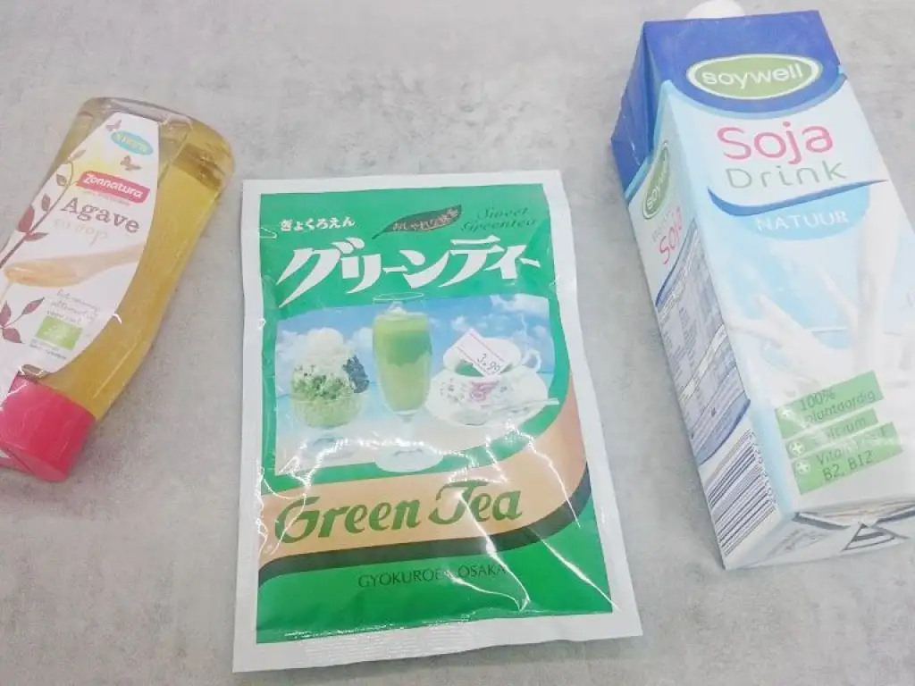Green tea latte (matcha latte) ingredients