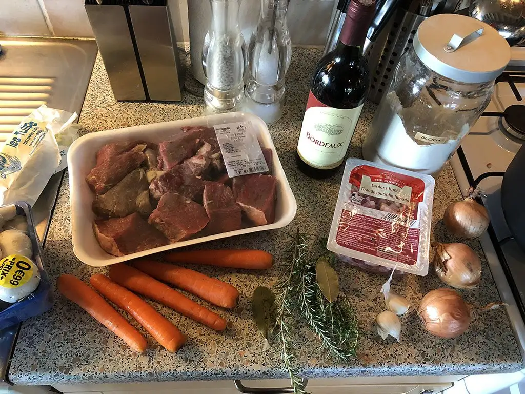 Beef bourguignon ingredients