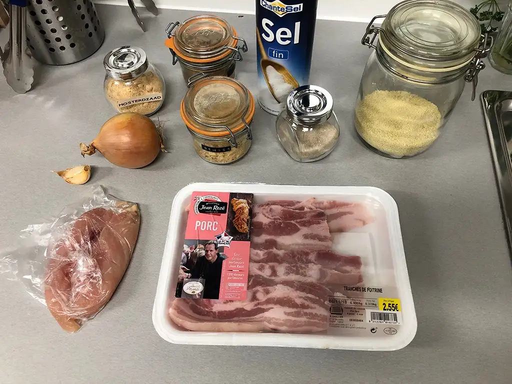 Homemade Dutch frikandellen ingredients