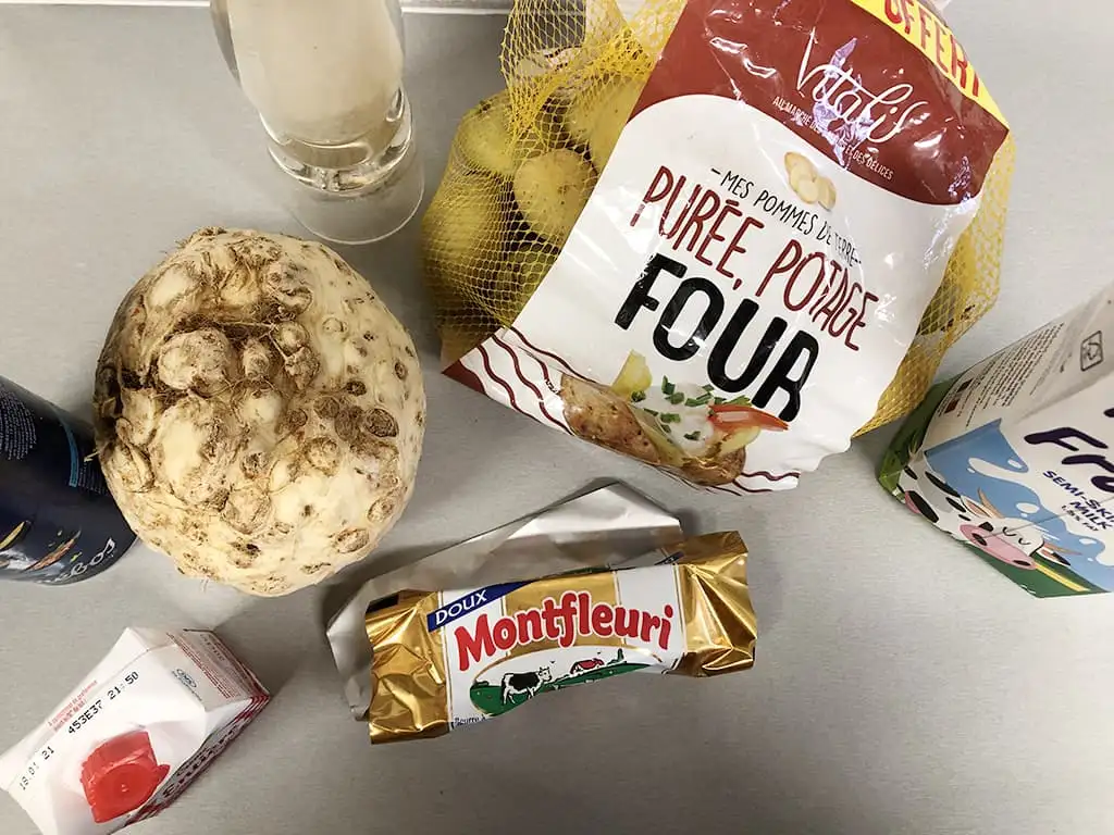 Potato and celery root mash ingredients