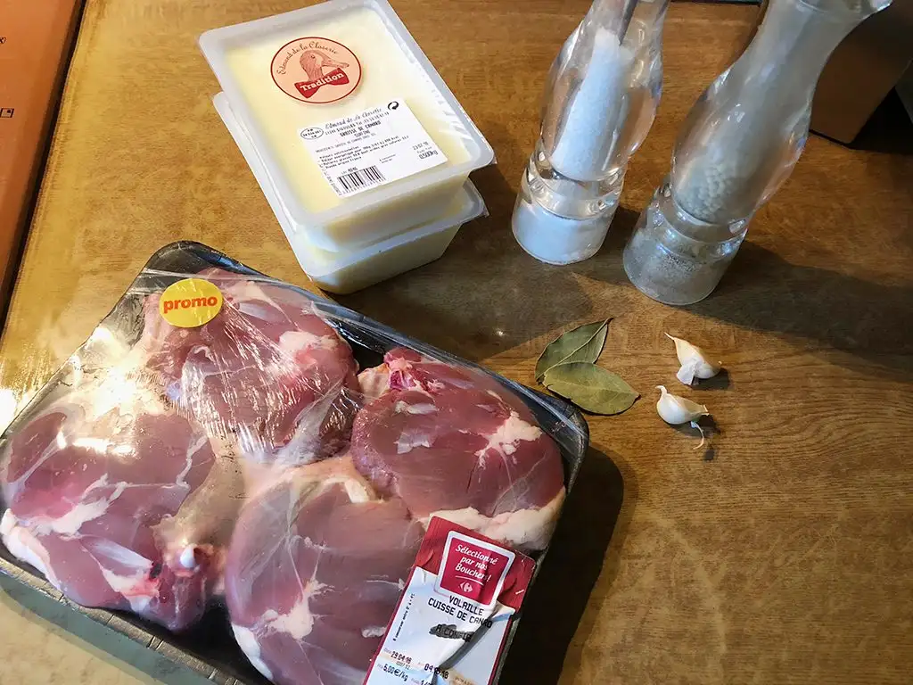 Confit de canard ingredients