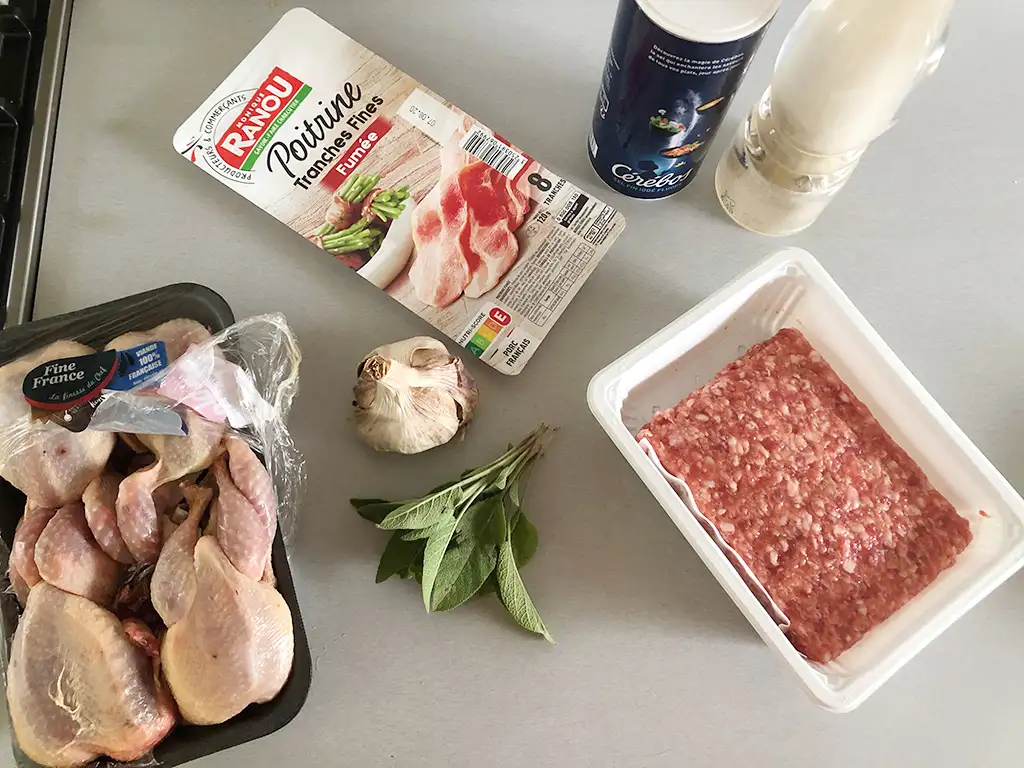 Stuffed quail ingredients