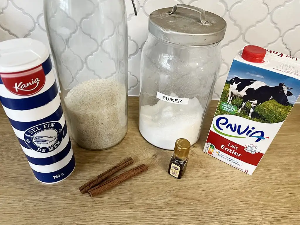 Horchata de arroz ingredients