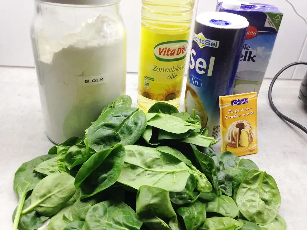 Homemade spinach tortillas ingredients