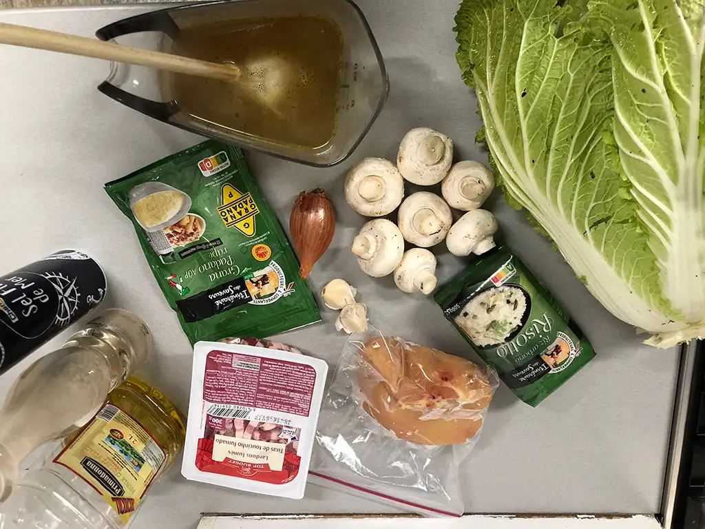 Chicken and cabbage risotto ingredients