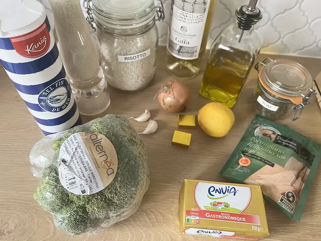 Broccoli risotto ingredients