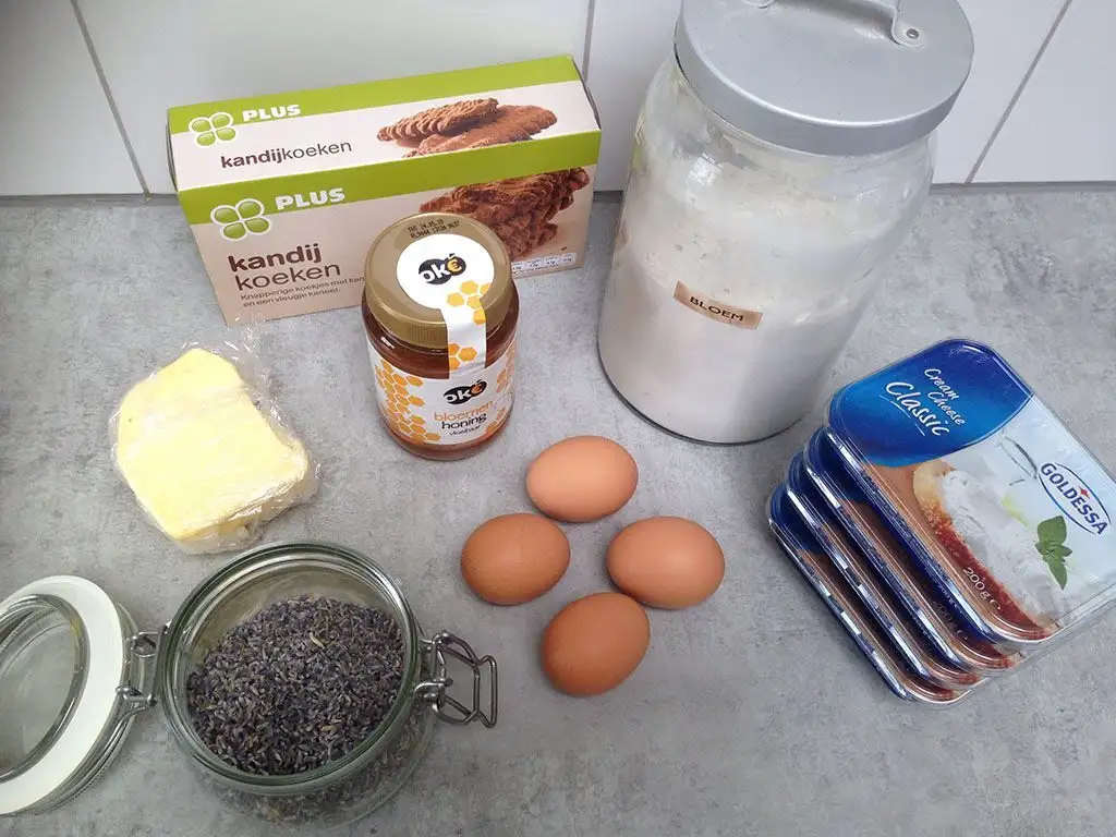 Lavender honey cheesecake ingredients