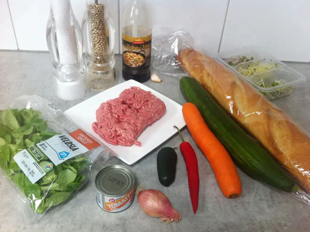 Mini meatballs sandwich ingredients
