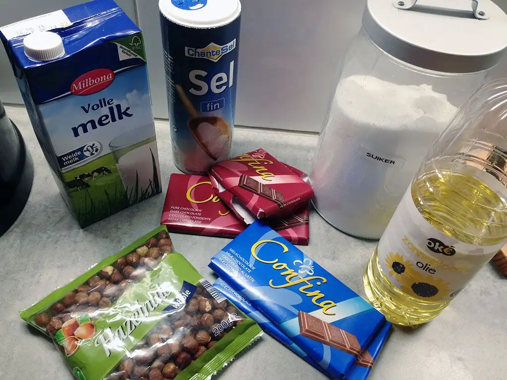Homemade Nutella ingredients