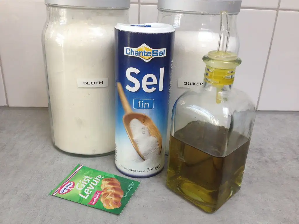 Homemade pitta bread ingredients