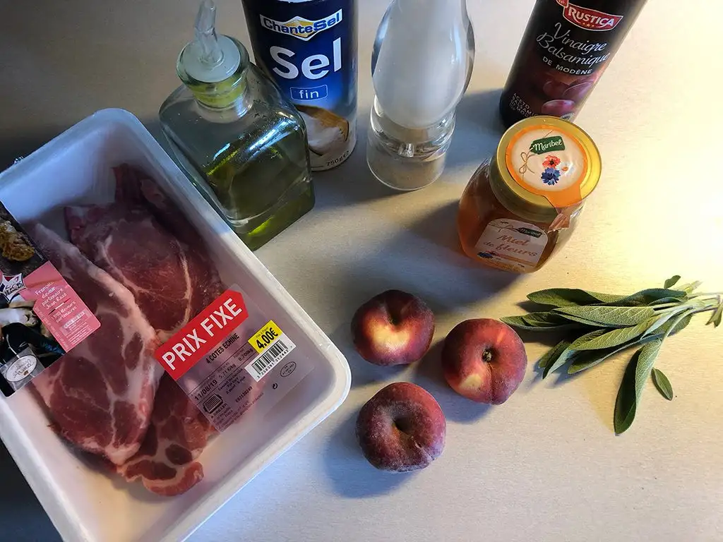 Pork and peach kebabs ingredients