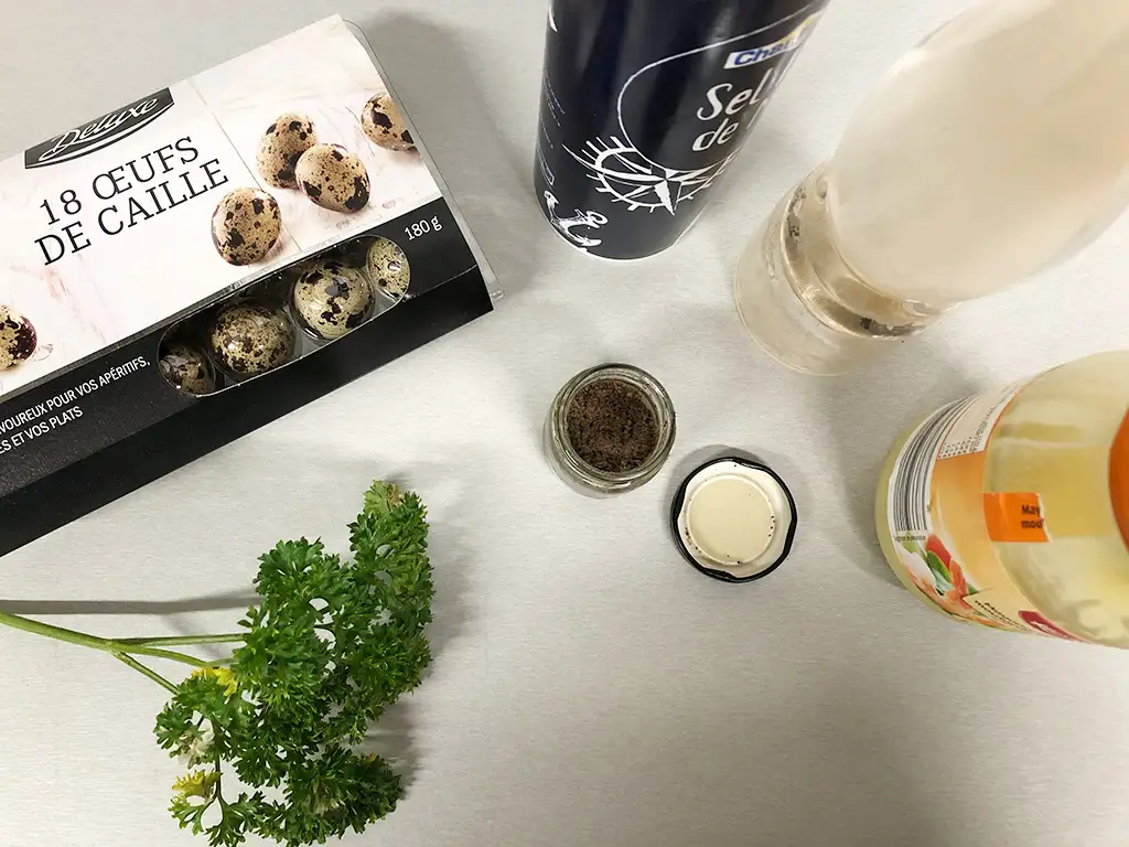 Truffle stuffed quail eggs ingredients