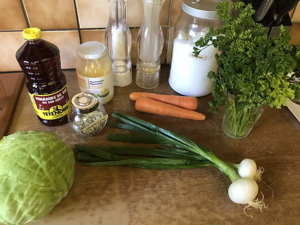 Classic coleslaw ingredients
