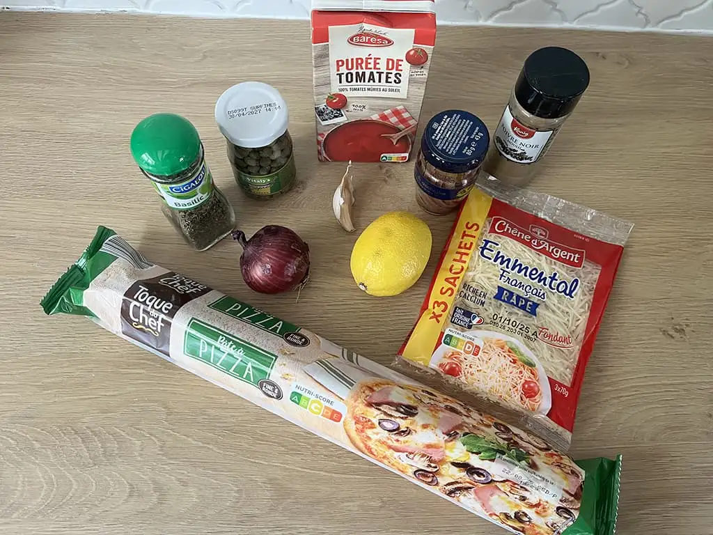 Anchovy caper pizza ingredients