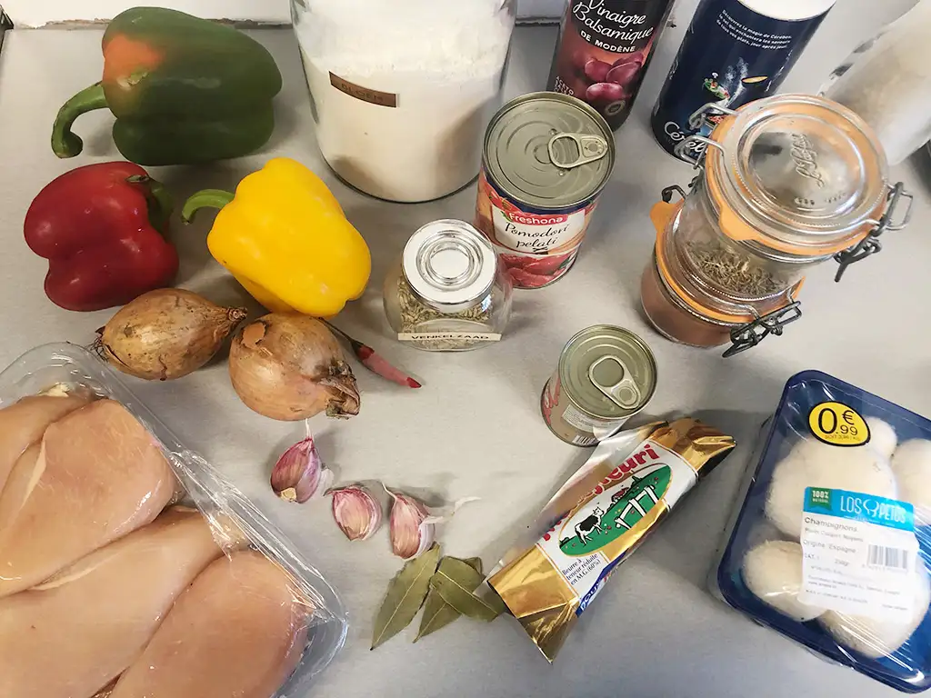 Chicken goulash ingredients