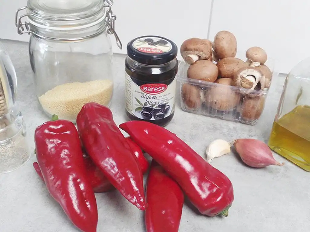 Stuffed pointed peppers with couscous ingredients