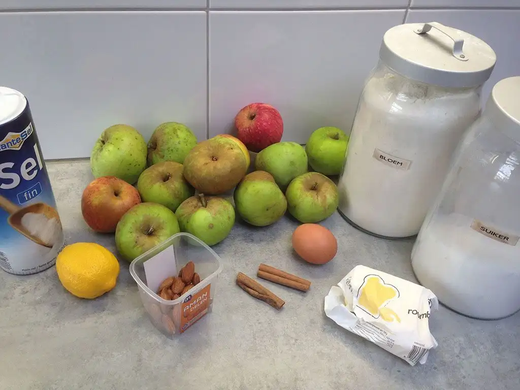 Thin-crusted apple pie ingredients