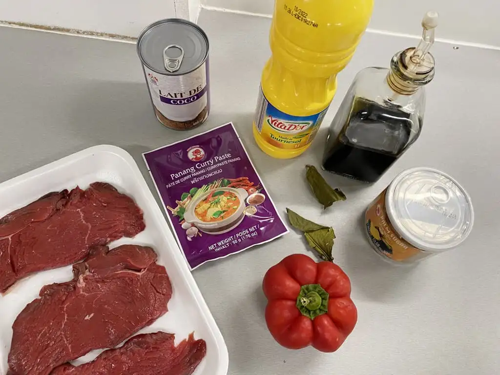 Panang curry ingredients
