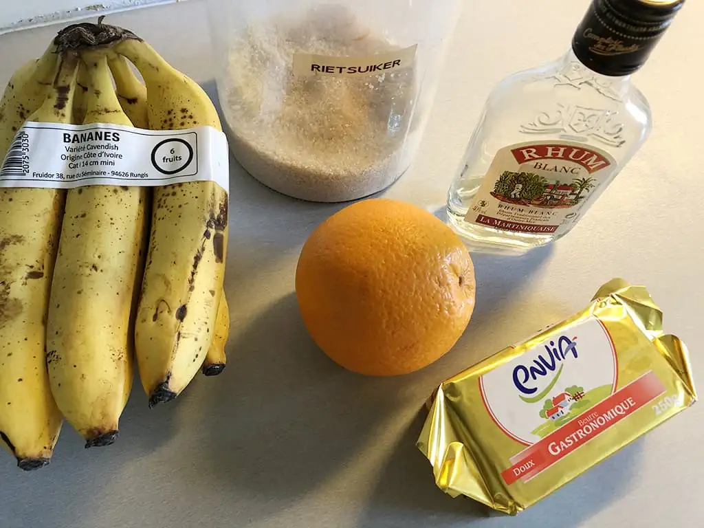 Bananas flambe ingredients