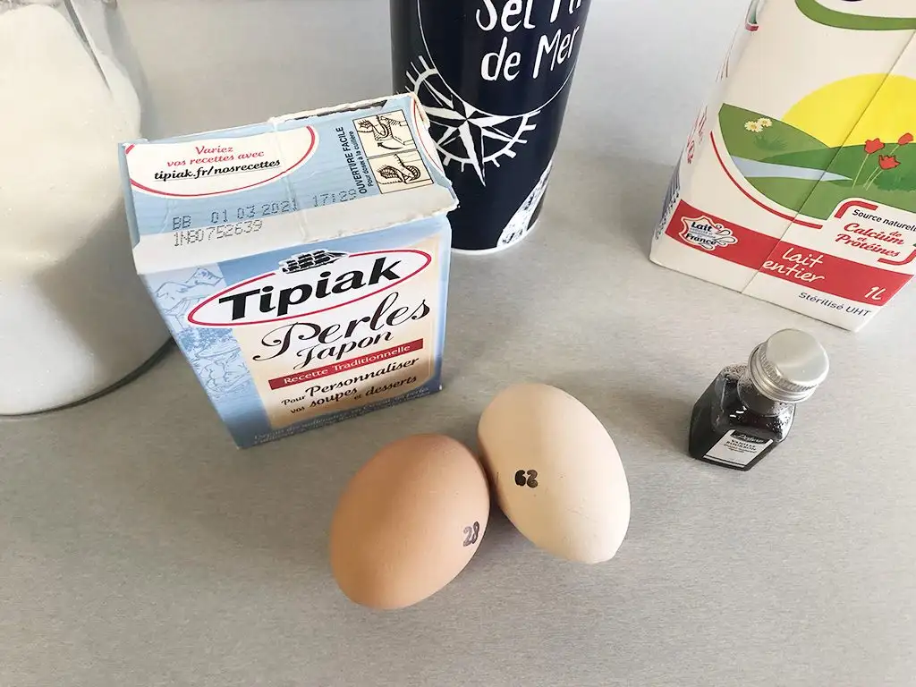 Tapioca pudding ingredients