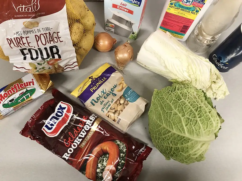 Green cabbage mash ingredients
