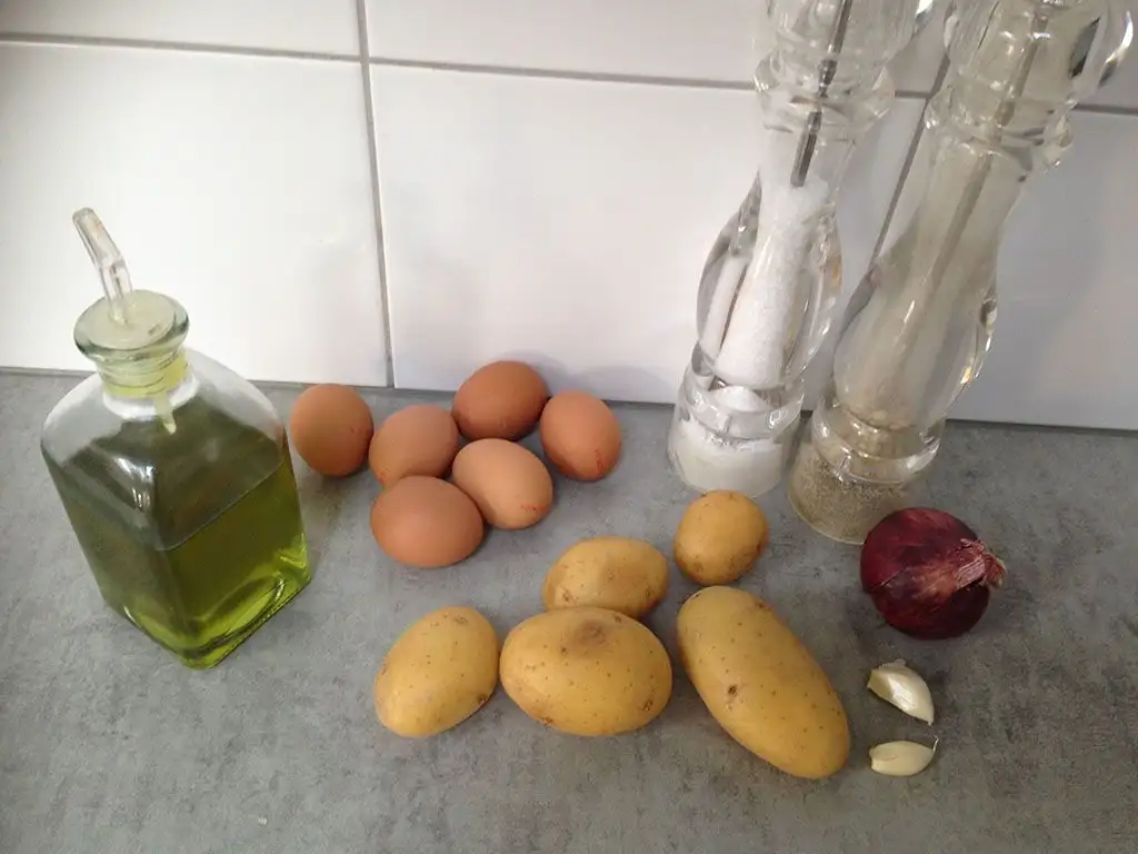 Spanish omelette ingredients