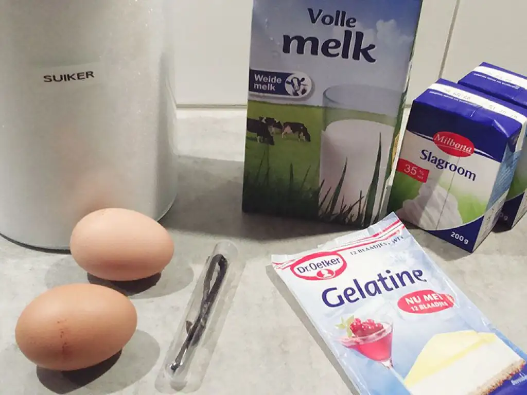 Classic bavarois ingredients