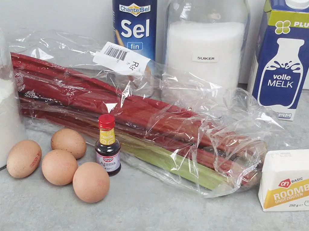 Rhubarb and custard tartlets ingredients