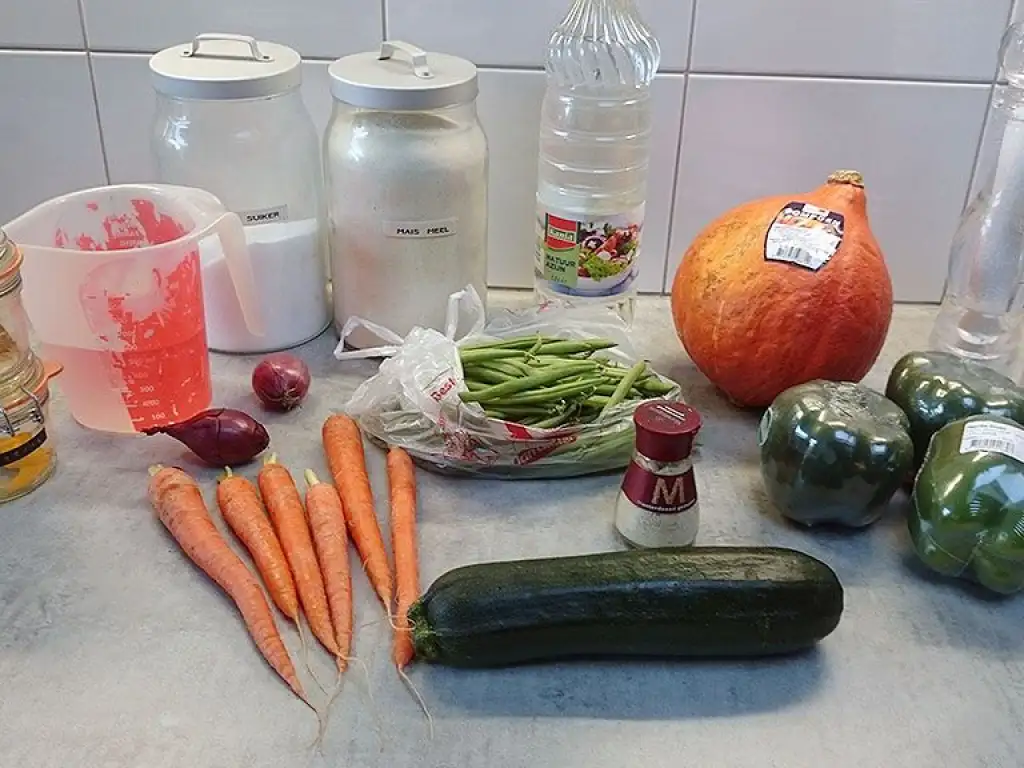 Home-made piccalilli ingredients