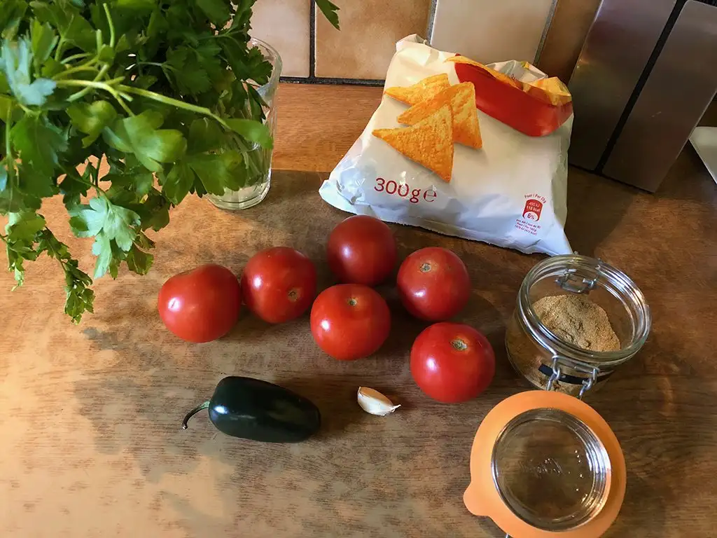Quick tomato salsa ingredients