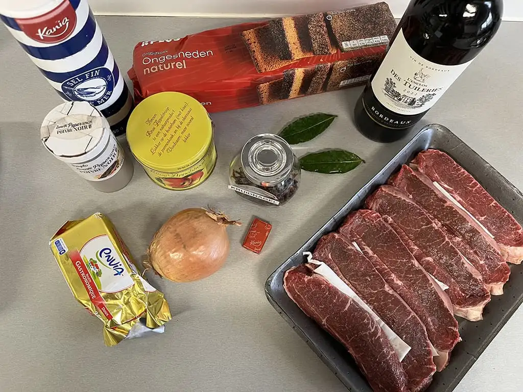 Dutch slow-braised beef (draadjesvlees) ingredients
