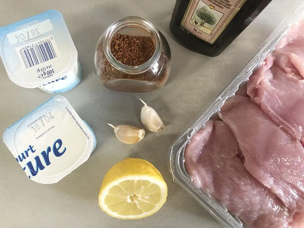 Tandoori turkey skewers ingredients