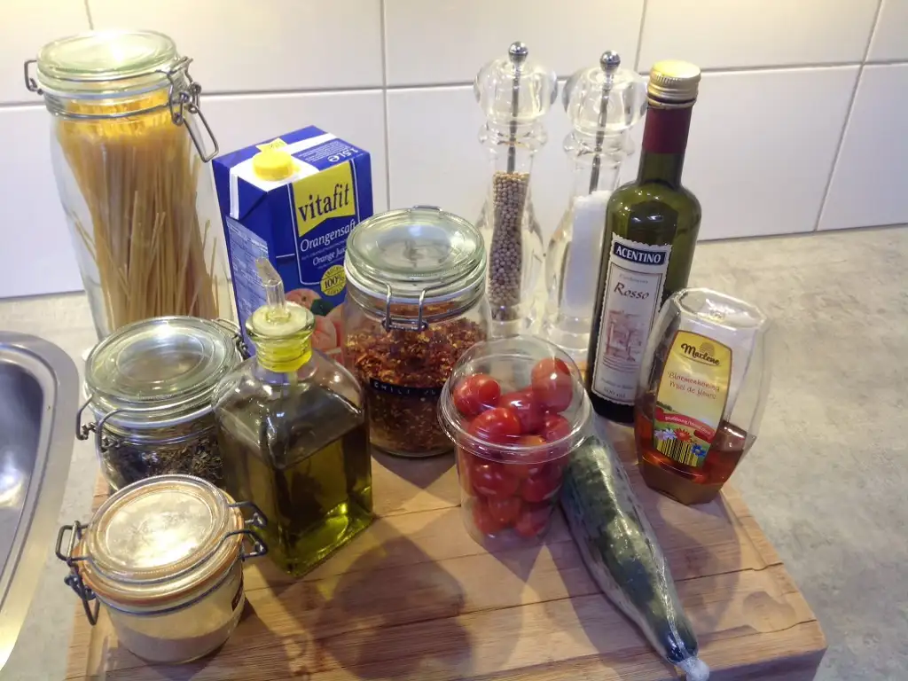 Sweet and sour pasta salad ingredients