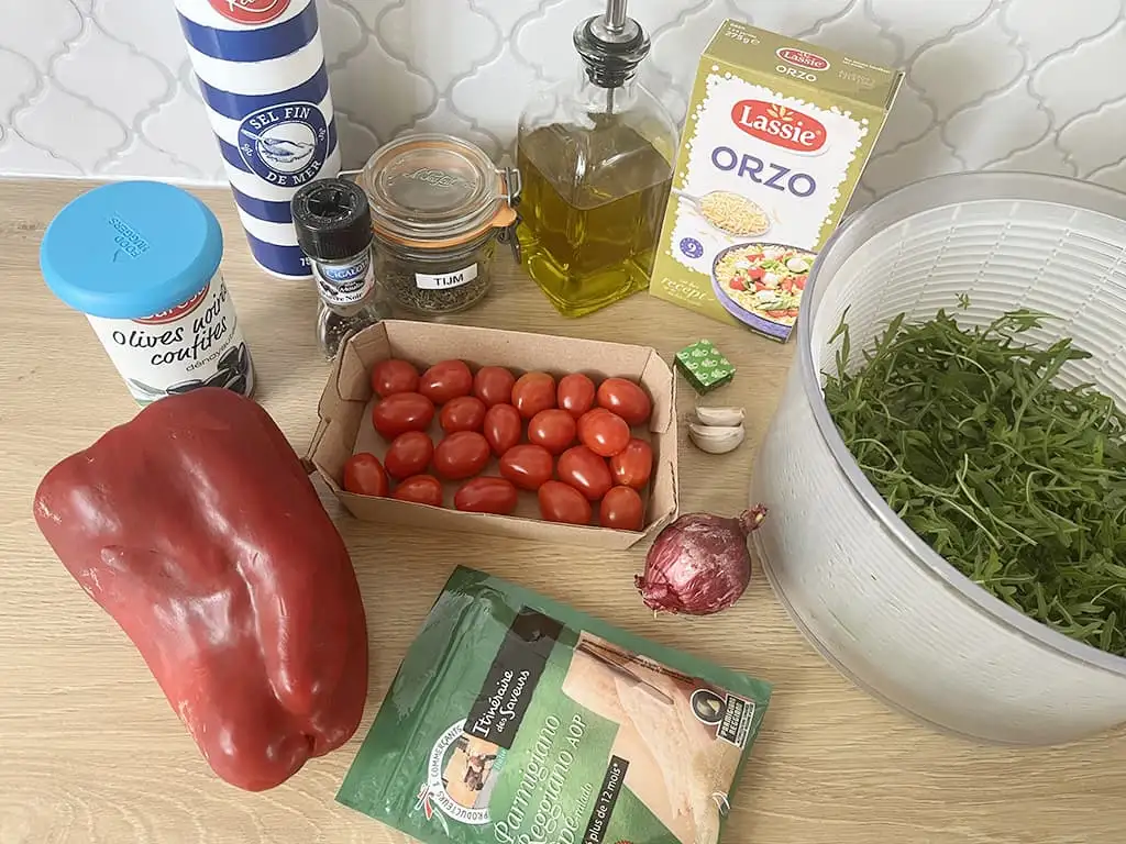Orzo stuffed peppers ingredients